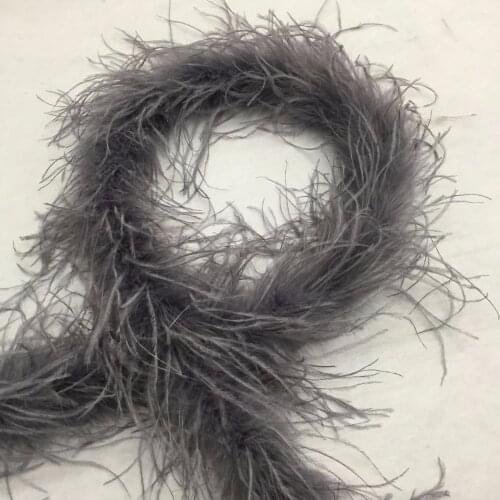 Free shipping 2meter deep grey Marabou ostrich feather boas Dyed high quality Ostrich feather fringes