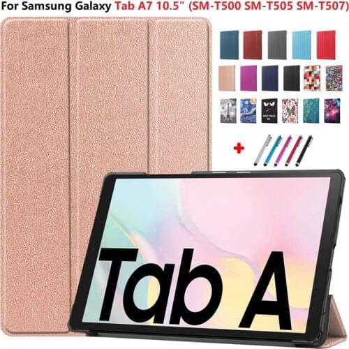 PU Leather For Samsung Galaxy Tab A7 Case 10.4 SM-T500 T505 T507 Tablet Cover Hard PC Back Skin Coque for Galaxy Tab A7 Case