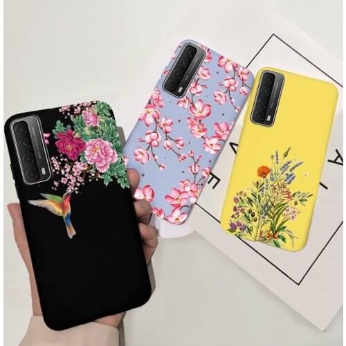 TPU Case For Huawei Y7A Case 6.67" Soft Silicone Cover Coque For Huawei Y7 A Y 7A Flower Painted Protective Phone CasesBumper