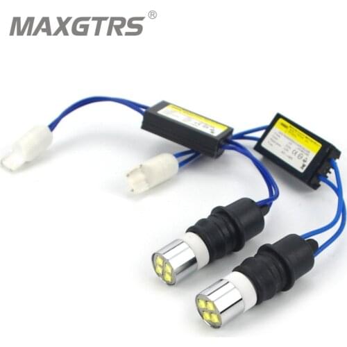 5X T10 194 W5W CREE Chip Led White 4-SMD 20W With Lens Canbus No Error Bulbs DRL Car Interior Wide Reverse Source Light For BMW