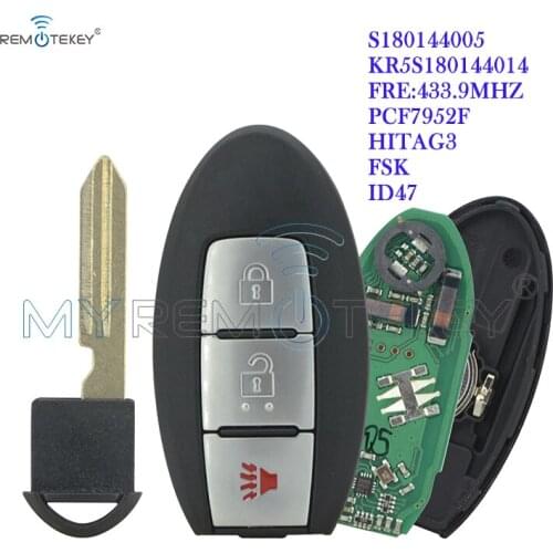 Remtekey S180144005 7812D-S180014 3 button 433mhz 47 chip remote key for Nissan Pathfinder 2013 2014 2015 smart car key