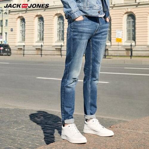 JackJones Mens Elastic Cotton Slim Fit Denim Pants Jeans |219332572