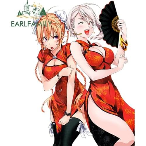 EARLFAMILY 13cm x 9.2cm 3D Car Stying Shokugeki no Souma Anime Car Window Decal Nakiri Erina, Nakiri Alice Car Sticker Graphics