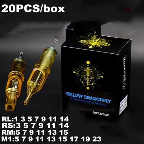 20PCS Tattoo Needle Permanent Makeup Cartridge Needles For Tattoo Machine Kit Eyebrow Needle RL/RS/RM/M1 1/3/5/7/9/11/14RL 3/5RS