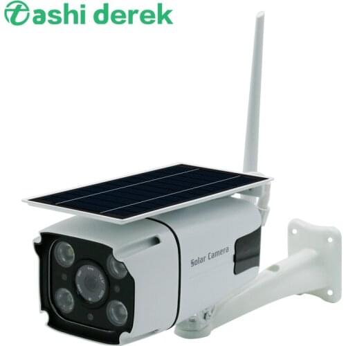 TASHIDEREK Solar Powerd IP Camera Built-in Battery Long Standby PIR Motion Detection Surveillance Monitor Waterproof WIFI Camera