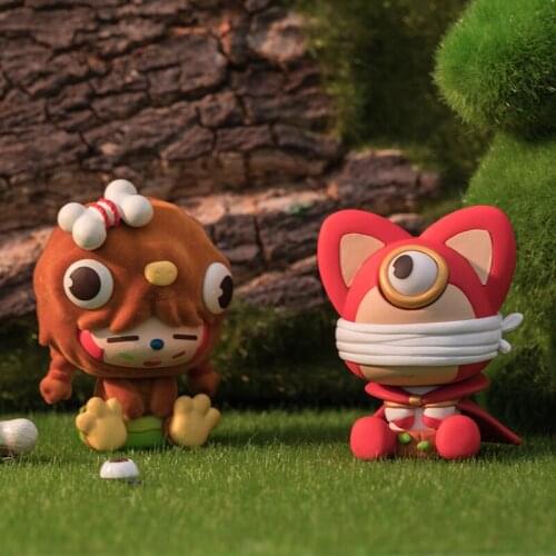 Kawaii doll nine-tailed fox authentic raccoon mini figure monster baby trend kid doll Christmas gift Kawaii Blind Random box