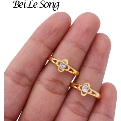 Ring for African Dubai French women wife gifts for women 24K gold color flowers rings jewellery wedding bridal resizable rings