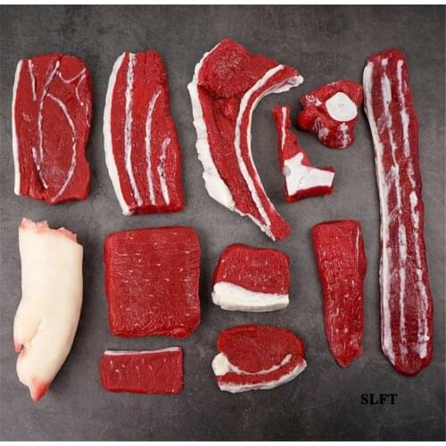 Simulation food props Supermarket butchery shop store decoration artificial fake pork chops steak ribs Fillet block slices model