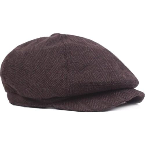 Fashion Classic Newsboy Beret Hat Mens Knitted Outdoor Casual Octagonal Cap