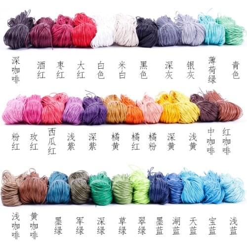 70 Yards/lot 1mm 35 Colors Waxed Cotton String Beading Rope Thread Fit DIY Handmade Bracelet Jewelry Making Findings Crafts