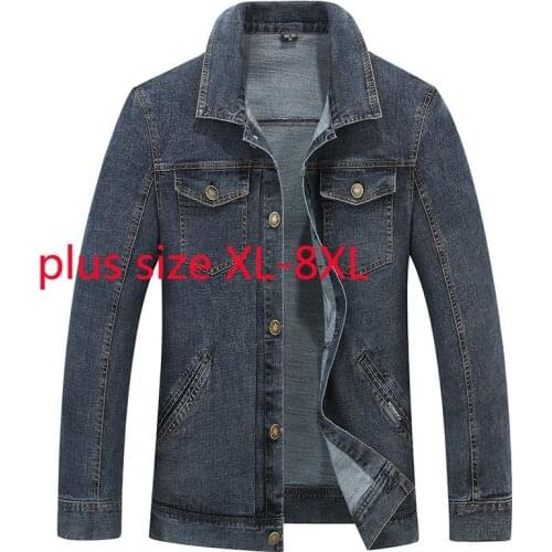 New Arrival Fashion Autumn Winter Men Oversized Denim Coat Single Breasted Turn-down Collar Casual Jackets Plus Size XL-7XL 8XL