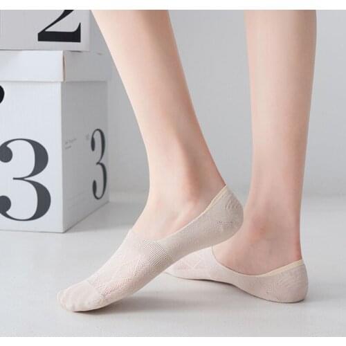 New Style Spring Cotton Mesh Hollow Out Woman Breathable Cute Macaron Color No Show Socks Street Fashion Harajuku Ankle Socks