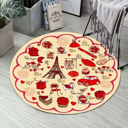 The new round carpet carpet hanging basket 3 d printing carpet sitting room tea table custom cartoon chair cushion