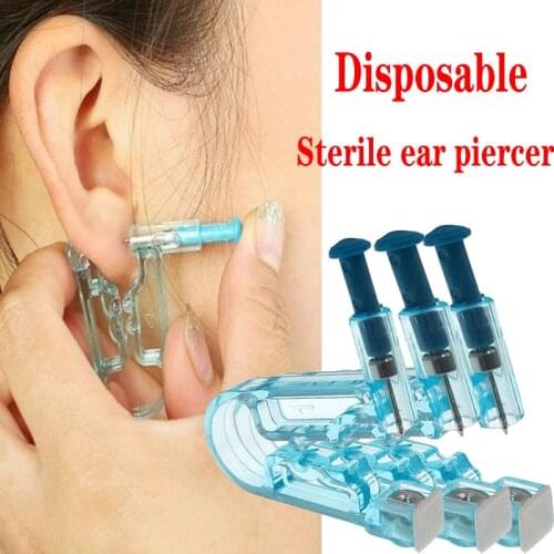 1pcs Disposable Sterile Ear Nail Piercer Painless Quick Ear Nose Piercing Tool Puncture Gun Kit Without Inflammation
