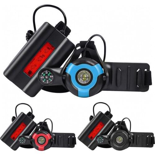 Outdoor Running Light Bright Rechargeable ABS Waterproof with Compass Warning Light Chest Lamp Running Flashlight Night Running