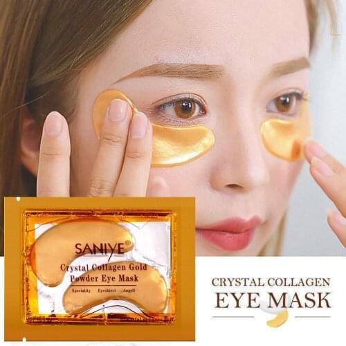 5Pcs Golden eye patch Collagen To Remove Dark Circles Pad Aand lines, Eye Gel Gold Moisturizing Fine I3C1