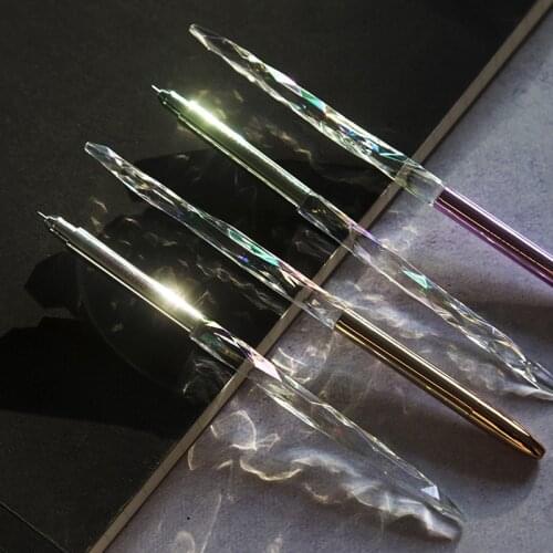 2pcs Diamond Pen Shiny Crystal 0.5mm Glass Ballpoint Superb Black Ink Gel Pens For Writing Office School Supplies Kid Gift H6014