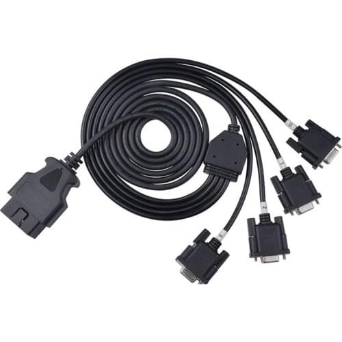 Car OBD male to 4 DB9PIN female interface Serial RS232 OBD gateway connection line tool