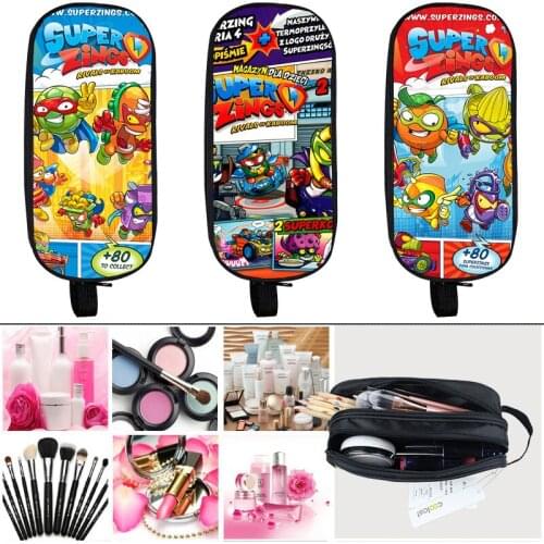 Superzings Pencil Case Boy Girl Anime Pen Bag Students Stationery Storage Bag Child Cartoon Super Zings Double Layer Pencil Box
