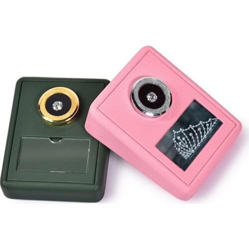 New Resin Leather Bare Diamond Display Box Jewelry Display Props Diamond Color Treasure Storage Tray