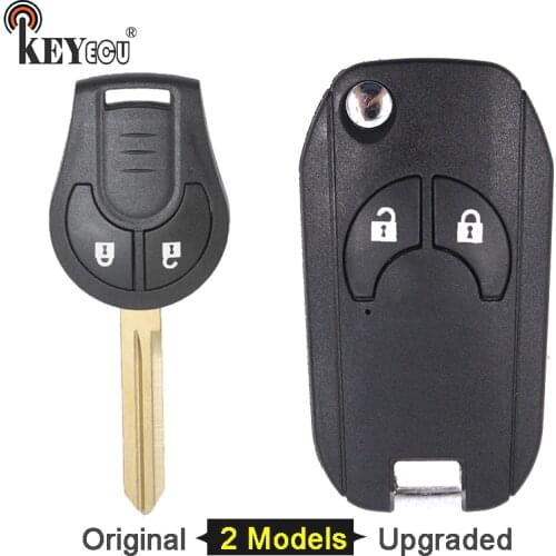 KEYECU for Nissan Cube Micra Note Qashqai Juke Replacement Original / Upgraded 2 Button Car Key Shell Case Fob