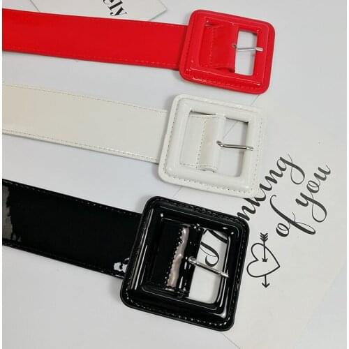 Women Stretchy Elastic Retro Dress Female Strap Belt Students Wide Pin Buckle Waist Ladies Resin Cinch Leather Belts
