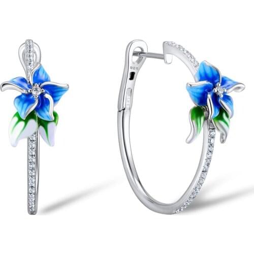 Miqiao New Hot Sale Romantic Exquisite Bloom Flower Copper Earrings for Women Lover Mother Friend Fashion Design Gift Jewelry