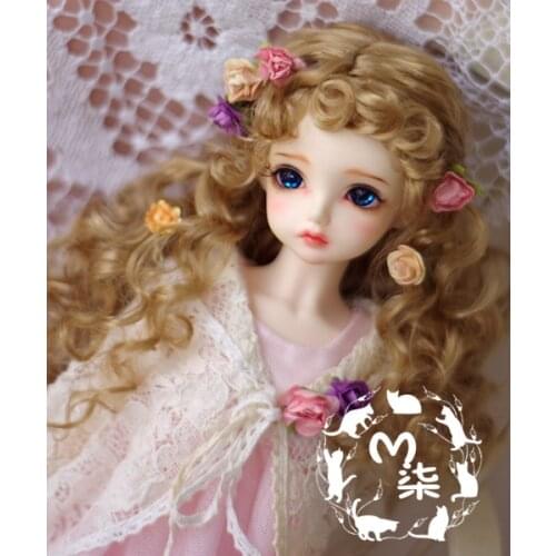 M7-bjd doll wig synthetic mohair carrot blond long hair 9-10inch 8-9inch 7-8inch 6-7inch 5-6inch 1/3 1/4 1/6 1/8 SD MSD YOSD