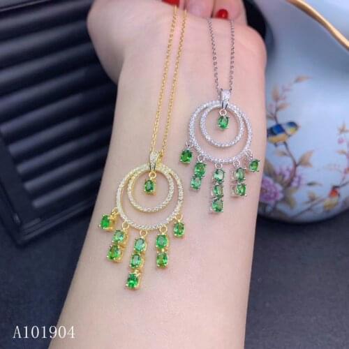 KJJEAXCMY boutique jewelry 925 sterling silver inlaid natural Shafele gemstone female necklace pendant support test