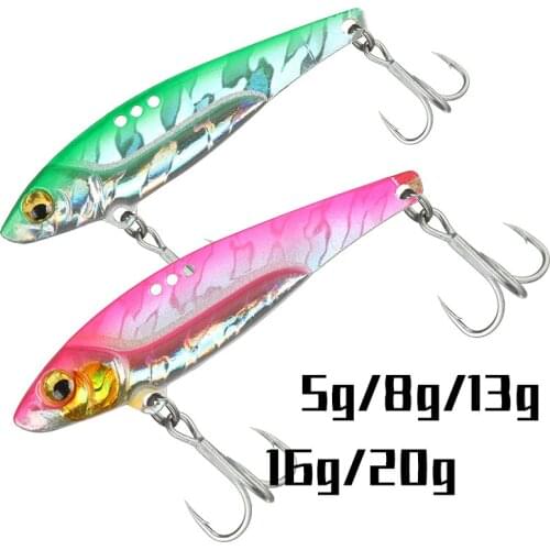 10pcs/lot VIB Lures Spoon Peche Lure Fishing Bait Hard Bait 3D Eyes Wobbler Striped Bass Artificial Hard Bait Treble Hook Pesca