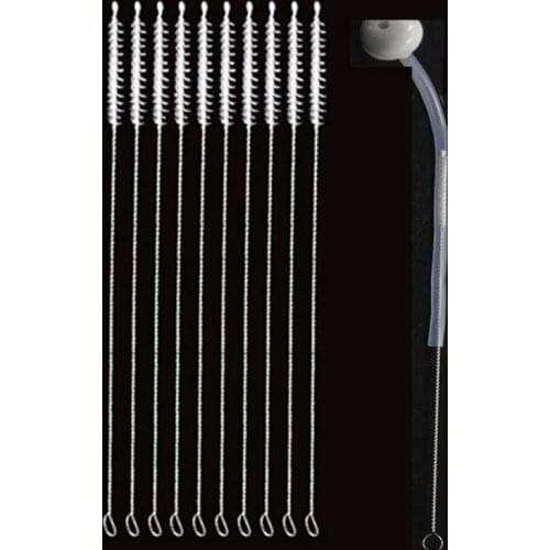 100pcs/lot Straw brush nylon catheter stainless steel straw brush 17.5cm fit for 5mm or 6mm diameter straws