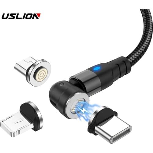 3A Type C Cable 540 Degree Magnetic Fast Charging Micro USB Phone Cable For iPhone 12 For Huawei For Samsung Wire Cord Cable