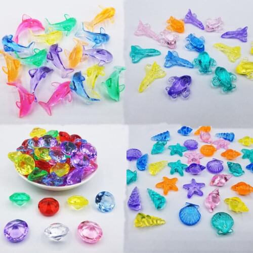 Clear Glass Crystal Gems Diamond Car Shell Starfish Dolphin Kids Birthday Party Toys Treat Goody Bag Gift Wedding Home Decor