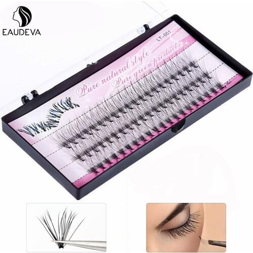 60pc 8/10/12/14mm Fake Eyelashes Natural False Eye Lashes pack Grafting Eyelashes Extension Women Makeup Beauty Eyelashes Set