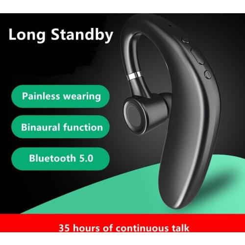 Bluetooth 5.0 Earbud with Microphone 35Hours for Driving Meeting IPX5 Waterproof Sports Headphone Long Standby Time