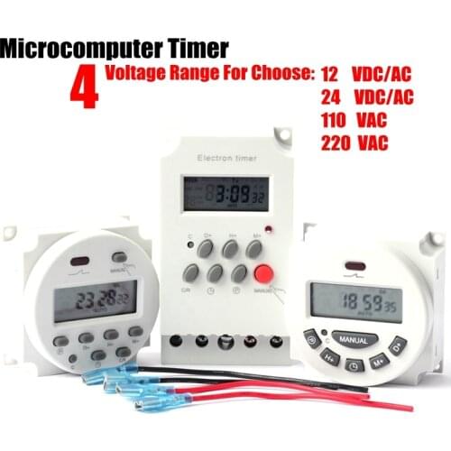 12 24 110 220V Microcomputer Control Time Switch Digital LCD Electronic Programmable Timer Irrigation Pump Time Controller