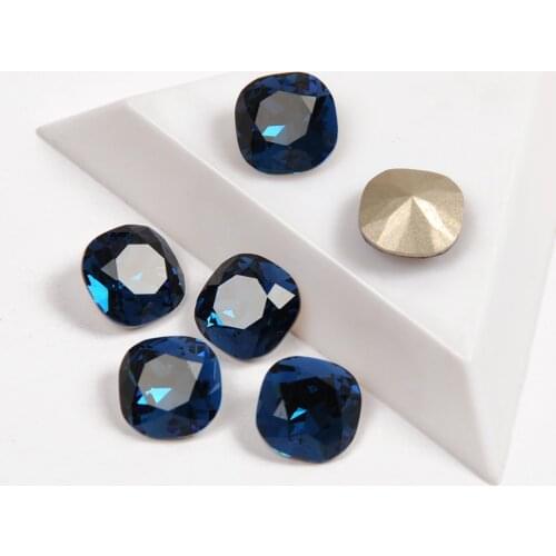 CTPA3bl Best Quality Fancy Rhinestone Montana Color Cushion Cut Shape Nail On Rhinestones Beauty Glitter Stones For Nail Art Gem