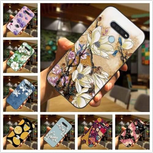 For LG V40 Thinq Case 3D Blossom Emboss Silicone Phone Cover for LG V30 / V50 Thinq / K50 Q60 Cases Soft Relief Flower For LGV40