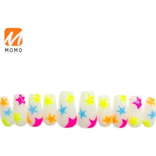 European and American Fluorescent Color XINGX Milky White Bottom Nail Tips Handmade Customization