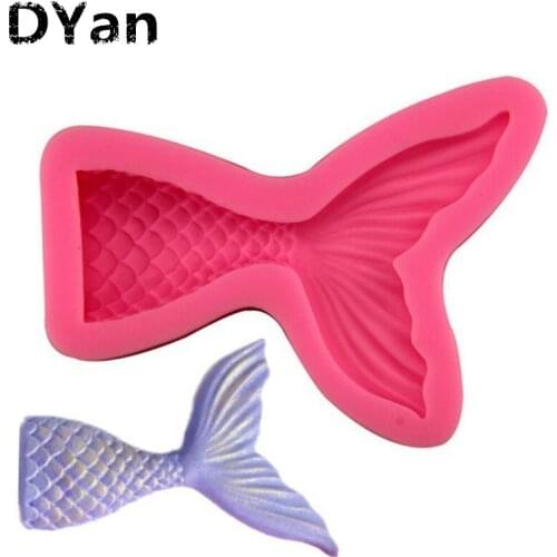 Two Size Mermaid Tail Mold Fondant Cake Silicone Mold Cupcake Kitchen Baking Tools Gum Paste Chocolate Candy Molds A1127