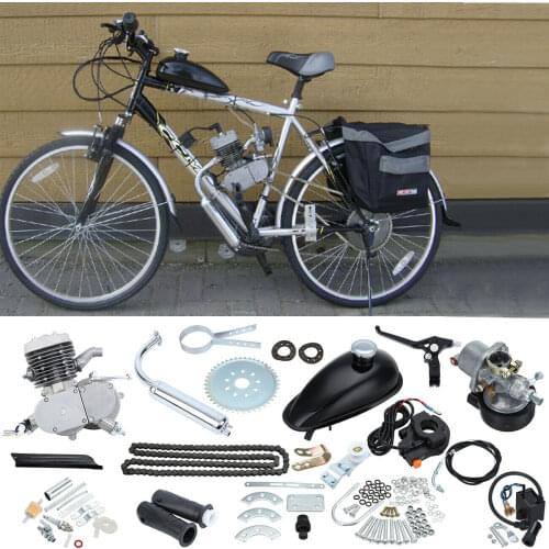 Honhill 50cc 2 Stroke Bicycle Gas Engine Kit For DIY Electric Bicycle Mountain Pocket Bike Complete Engine Set Motor Kit Silver