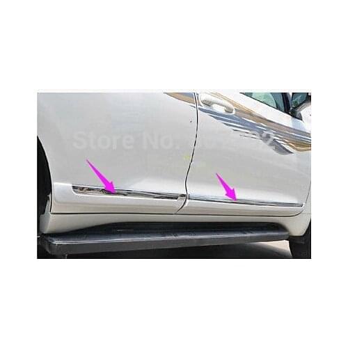 Chrome pearl white side door body molding Trim Cover For Toyota Prado Land Cruiser 150 FJ150 2014 2015