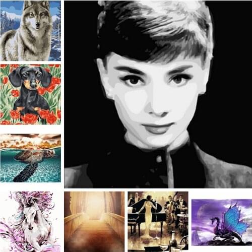 DIY Painting By Numbers Animal character HandPainted Oil Painting Drawing On Canvas Unique Gift Home Decoration