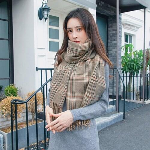 Plaid Scarf Custom Cashmere Scarf Women Autumn and Winter 2020 New Fashion Warm Scarf Versatile Tassel Shawl