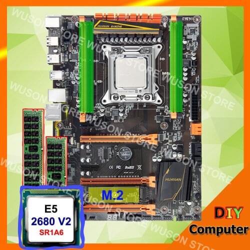 Motherboard bundle on sale HUANANZHI deluxe X79 LGA2011 motherboard with M.2 slot processor Xeon E5 2680 V2 RAM 32G(2*16G) RECC