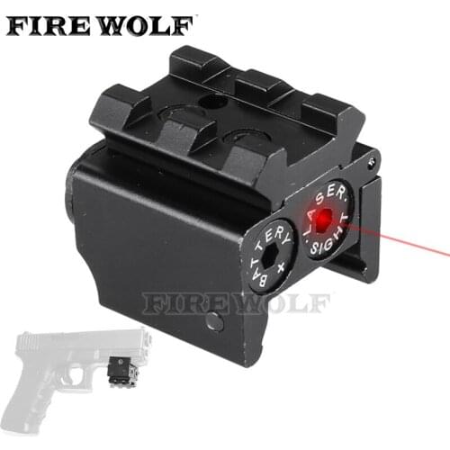 FIRE WOLF 650nm 300m Mini High Quality Tactical Red Dot Laser Sight Scope 28x26mm DC 4.5V Dual Weaver Rail Mount Compact