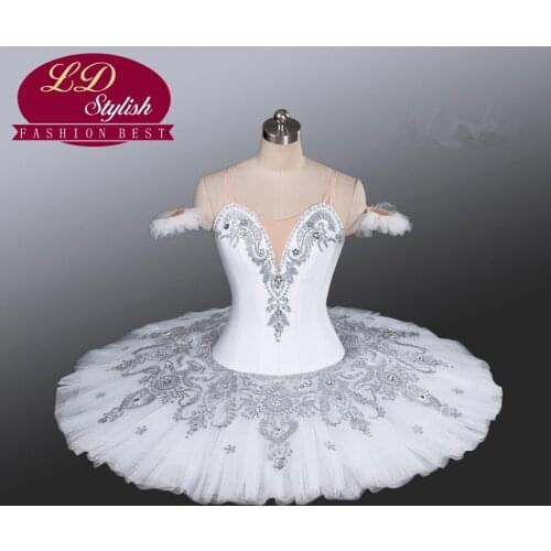 Swan Lake Professional Ballet Tutu Dance Costumes White Classical Stage Performance Dancing Skirt Pancake Ballet Dress