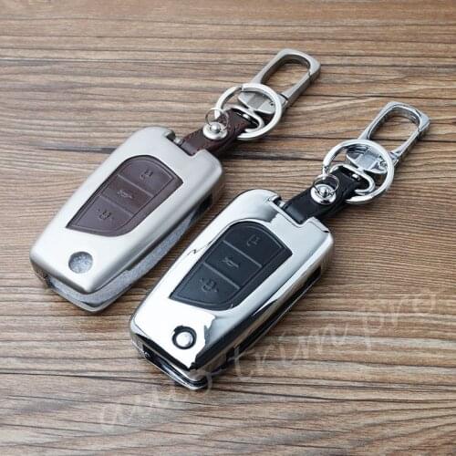 Metal Key Case Holder Chain Bag Shell Cover Trim Fit For Toyota Camry Corolla Reiz Mark X Accessories