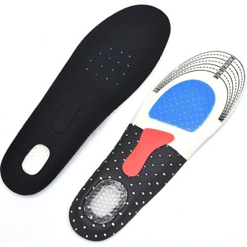 1Pair Soft Running Insert Cushion Cuttable Silicone Shoe Insoles Free Size Men Women Orthotic Arch Support Sport Shoe Pad