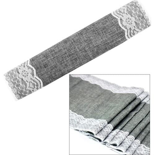 Natural Imitated Linen Lace Table Runners Home Hotel Restaurant Rustic Tea Runner Wedding Chriatmas Party Table Decoration